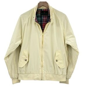 Vintage 80s Abercrombie & Fitch Bomber Jacket Butter Yellow Plaid Dad Jacket XL